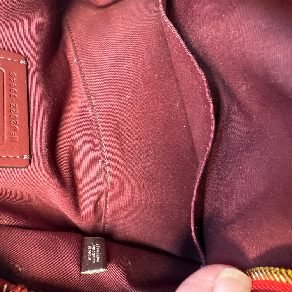 Coach Red Leather Dome Satchel with Gold Hardware Rowan 79946 with strap - Picture 12 of 14